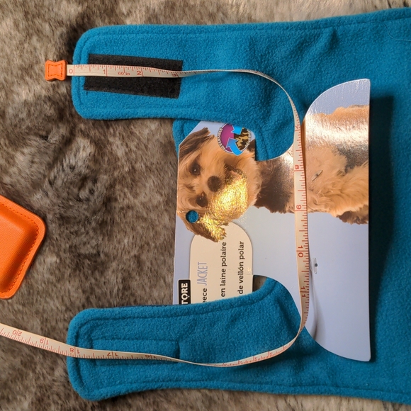 Sold🌷5 for $20🌷 SM - ADD-ON: Teal Reversable Polar Fleece Dog Coat - Picture 7 of 8
